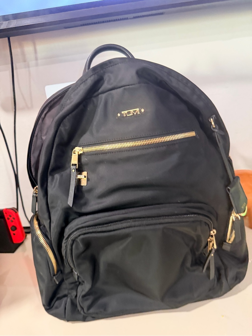 ONE DAY SALE 🫶🏻Tumi Black Nylon Backpack with Gold-Tone Hardware - Picture 8 of 16